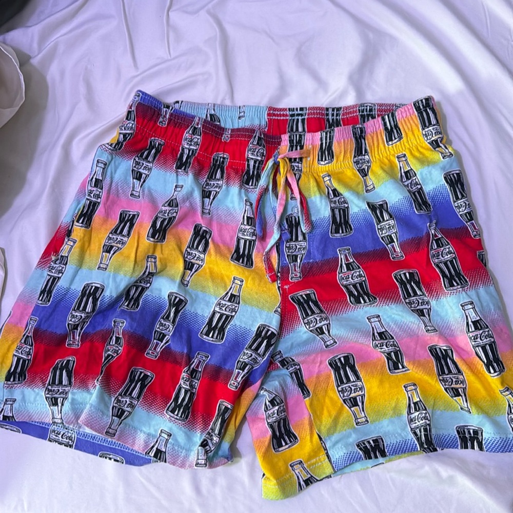 Size Small 100% Cotton Rainbow Coca Cola Shorts